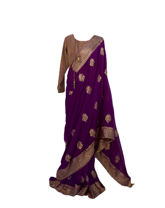 Net Purple Sari