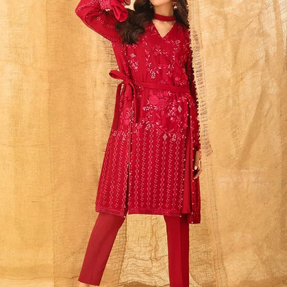 Luxury Red Embroidery dress (2pc)