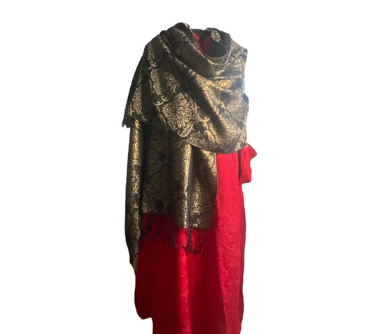 Glittery pattern Cashmere scarf