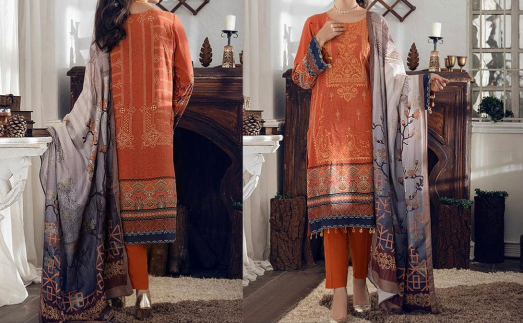 Linen Mukesh (embroidery) suit